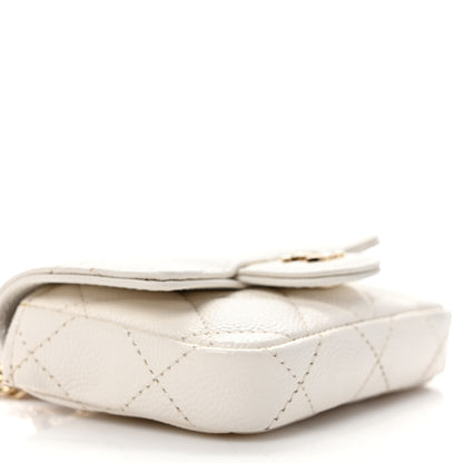 Chanel Caviar Quilted Mini Chain Belt Bag White 8 of 10