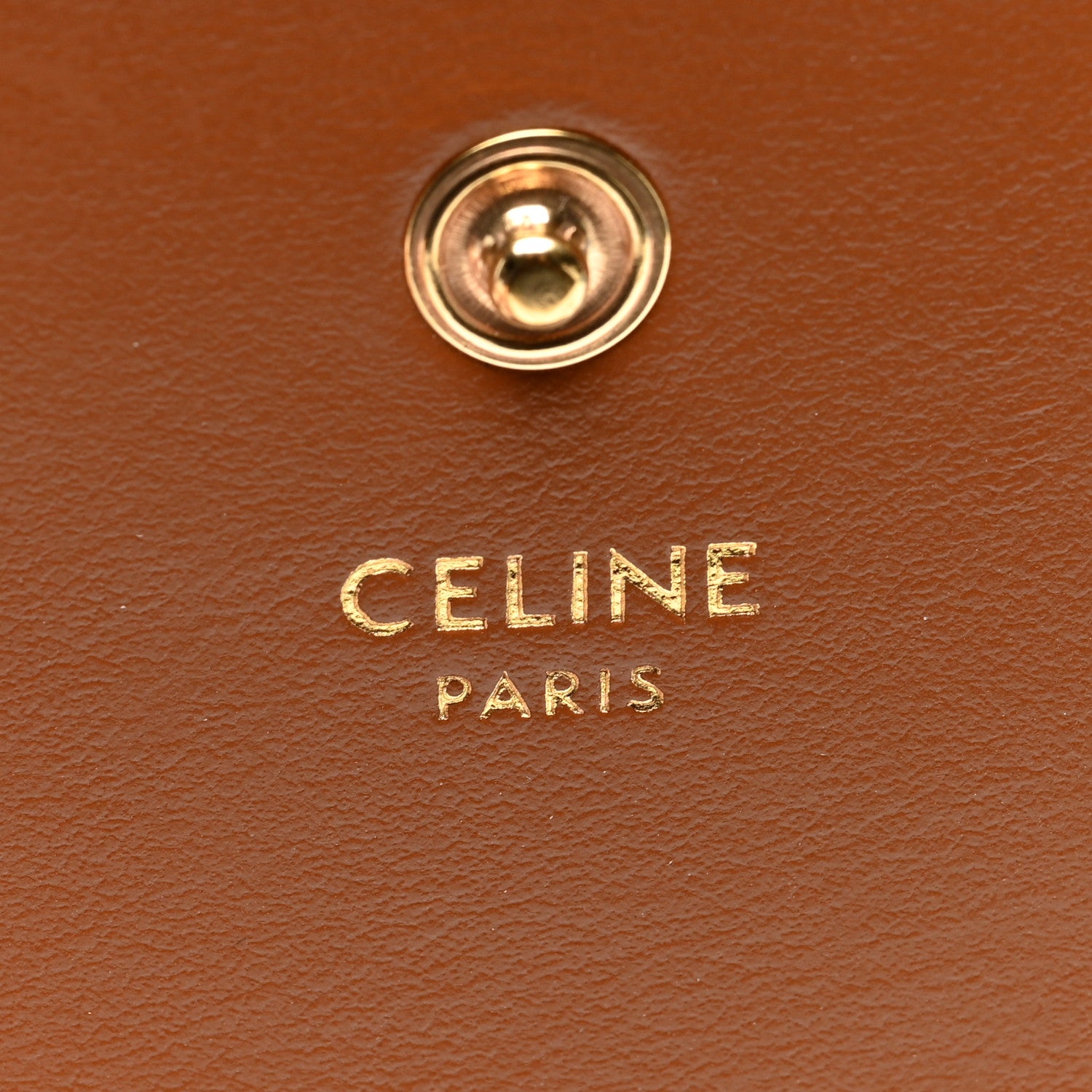 Celine Canvas Triomphe Compact Wallet Tan 6 of 7