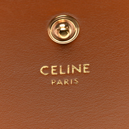 Celine Canvas Triomphe Compact Wallet Tan 6 of 7
