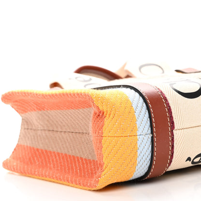 Chloe Cotton Calfskin Small Woody Striped Ribbon Tote Multicolor 8 of 10
