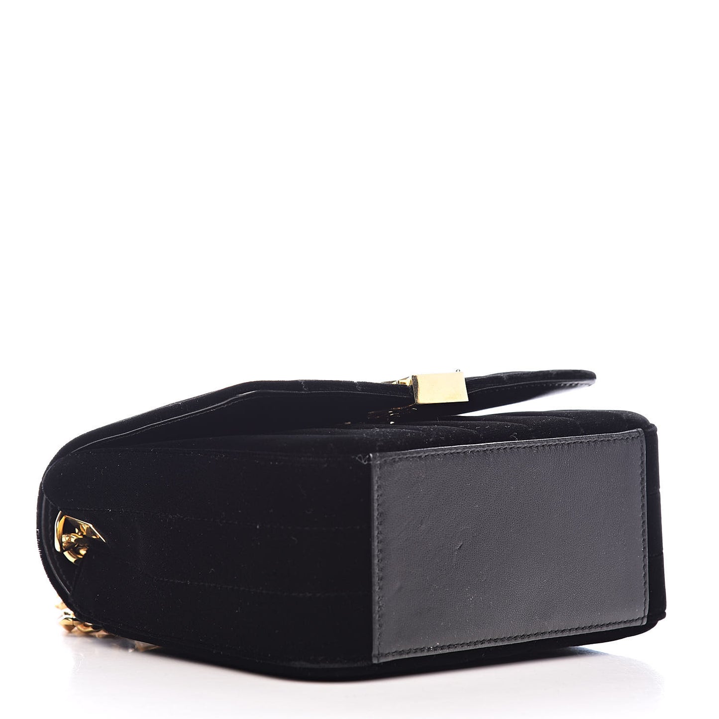 Velvet Matelasse Small Vicky Chain Bag Black