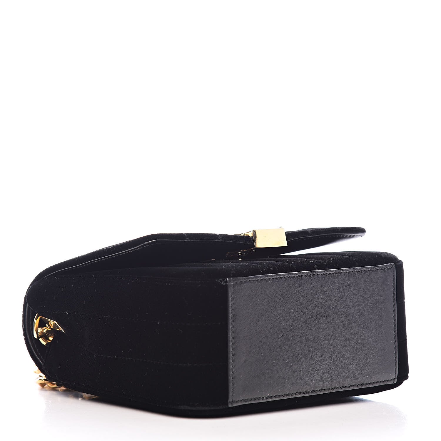 Saint Laurent Velvet Matelasse Small Vicky Chain Bag Black 4 of 10