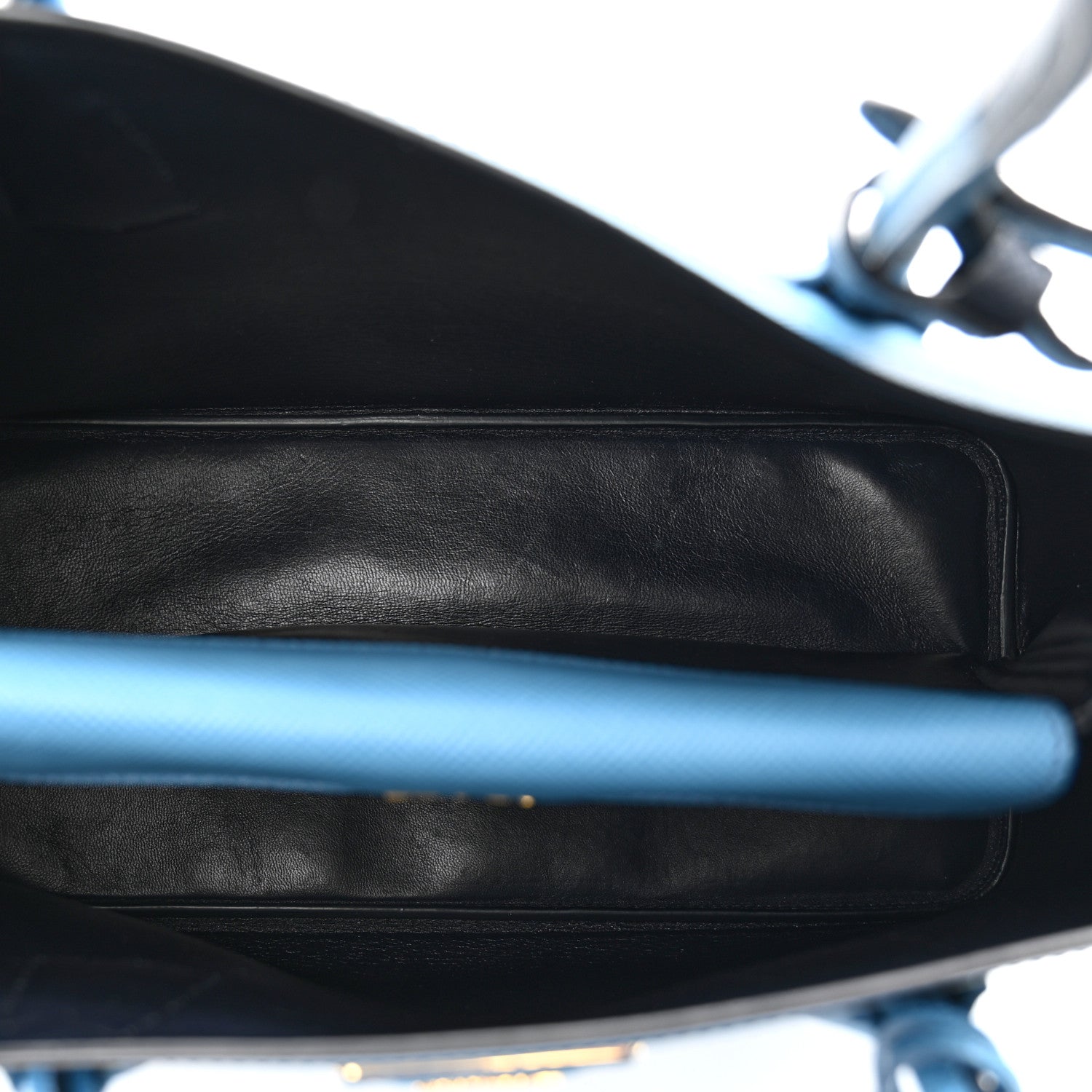 Prada Saffiano Cuir Bi-Color Medium Double Bag Mare Baltico 6 of 9