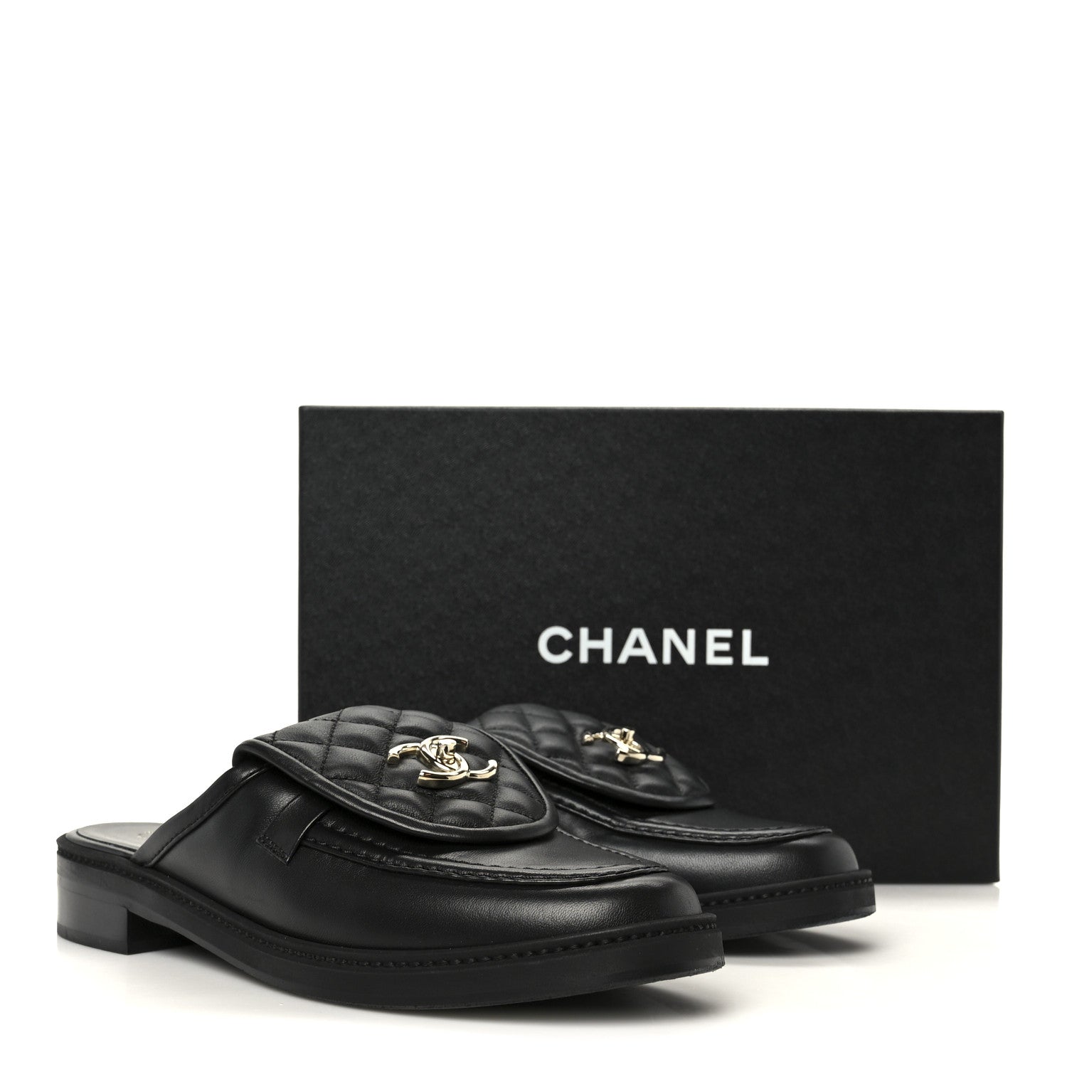 Chanel Lambskin Quilted CC Turnlock Mules 40 Black 11 of 11