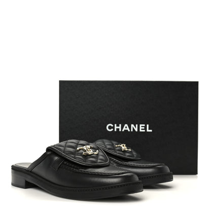 Chanel Lambskin Quilted CC Turnlock Mules 40 Black 11 of 11