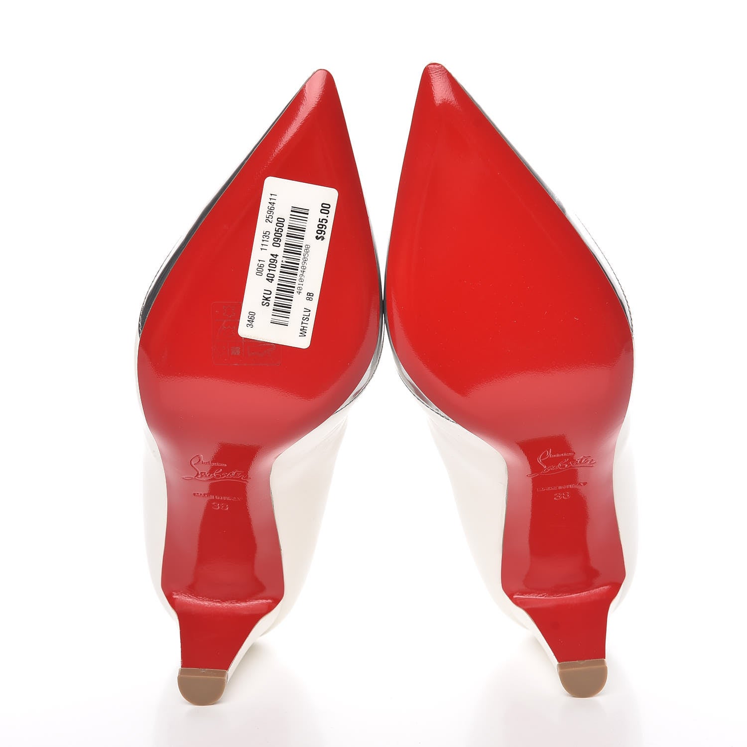 Christian Louboutin Calfskin Antispecchio Superchen 70 Booties 38 Snow Silver 5 of 16