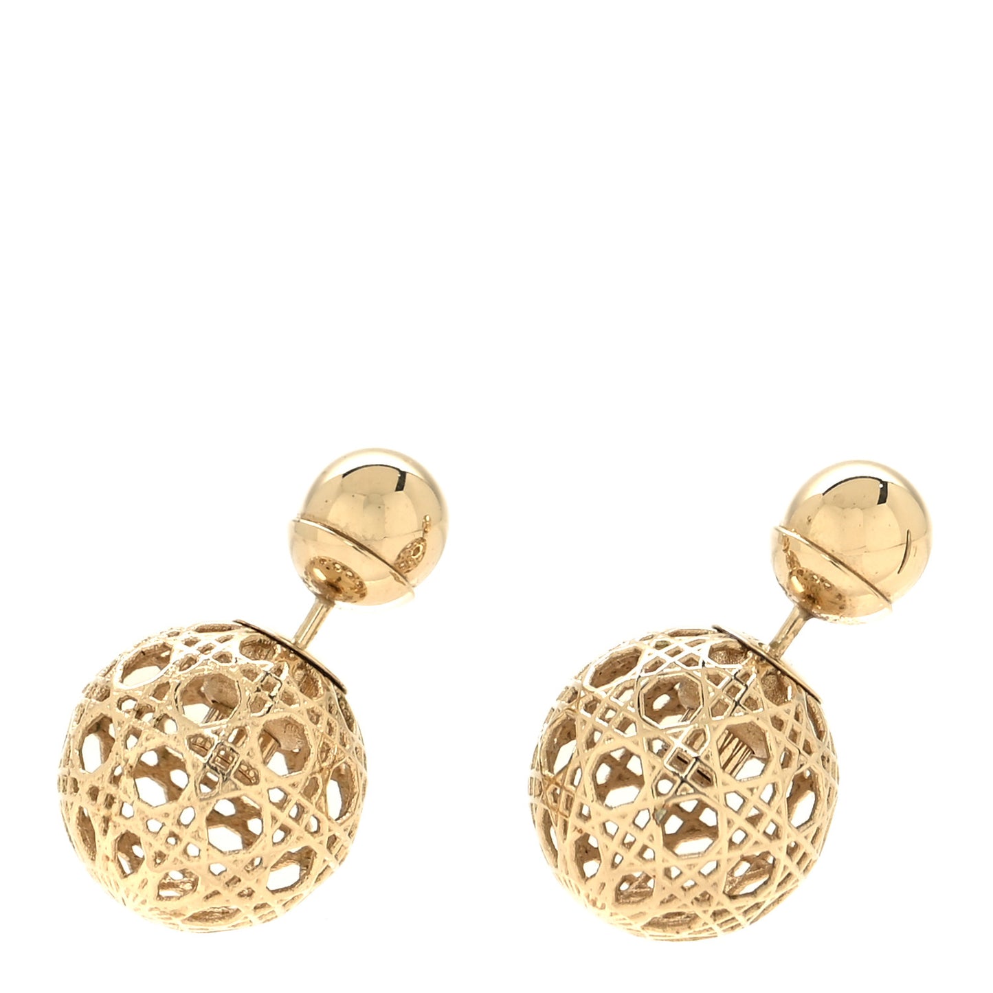 Cannage Mise En Dior Tribal Earrings Gold