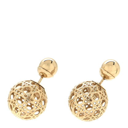 Christian Dior Cannage Mise En Dior Tribal Earrings Gold 1 of 4