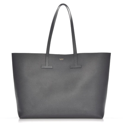 Tom Ford Grained Calfskin Large T Tote Light Grey 1 of 7