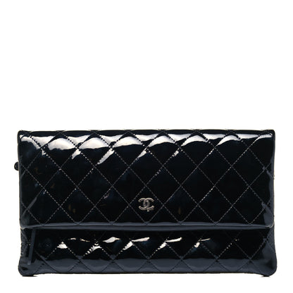 Chanel Patent Calfskin Quilted Beauty CC Clutch Black 1 of 7