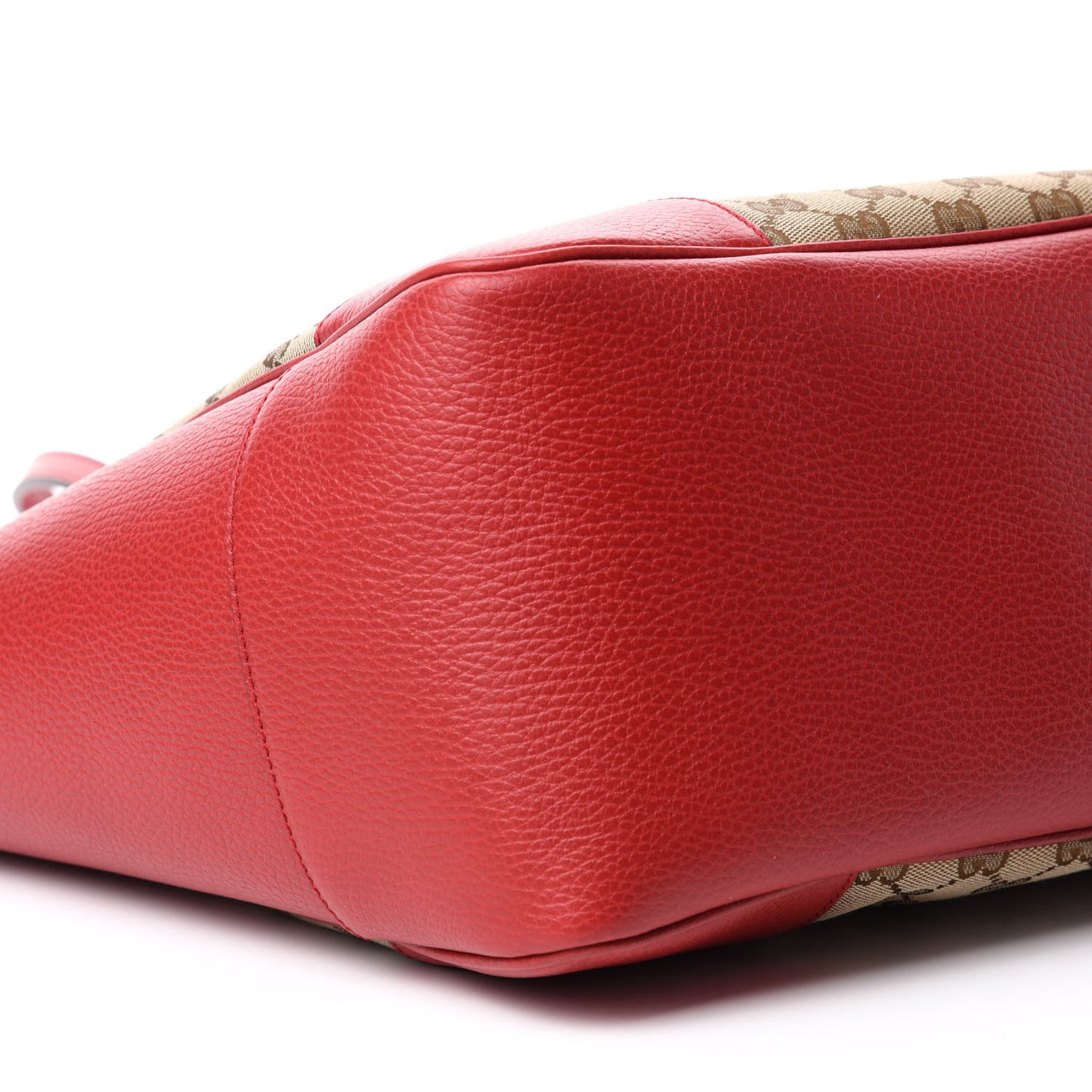 Monogram Bree Zippered Tote Beige Red