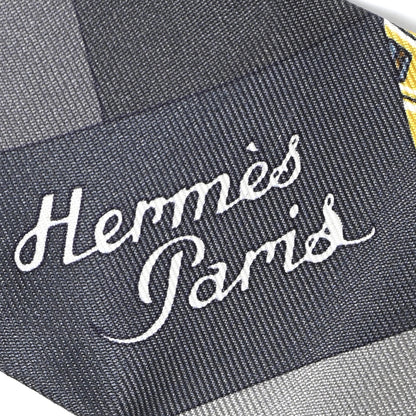 Hermes Silk Cliquetis Twilly Vert De Gris Anthracite 2 of 5