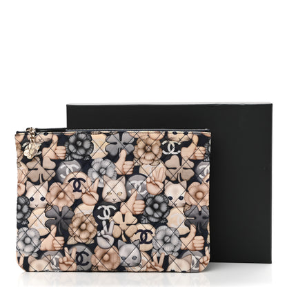 Chanel Nylon Quilted Medium Cat Emoticon Cosmetic Case Navy 8 of 8