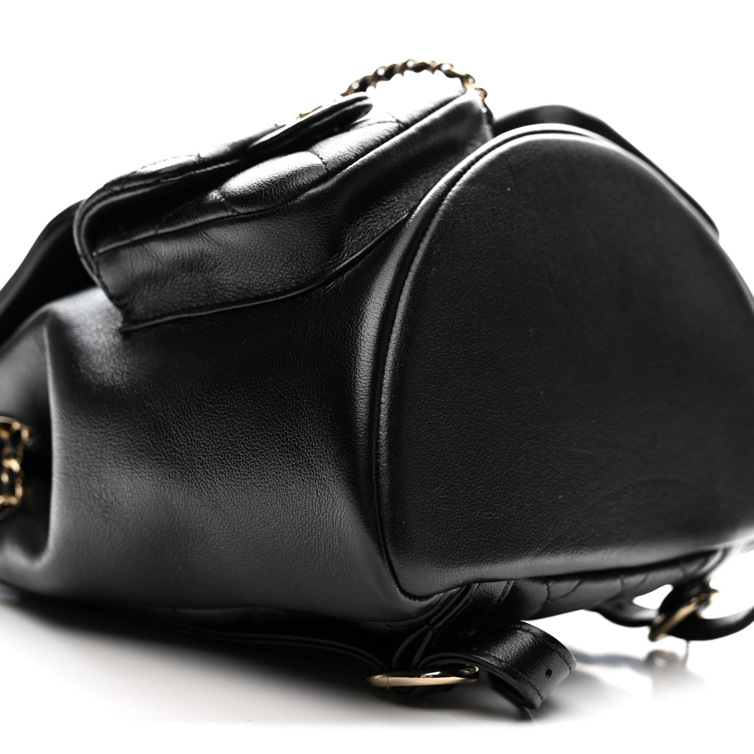 Chanel Shiny Caviar Quilted Medium Duma Pockets Drawstring Backpack Black 9 of 12