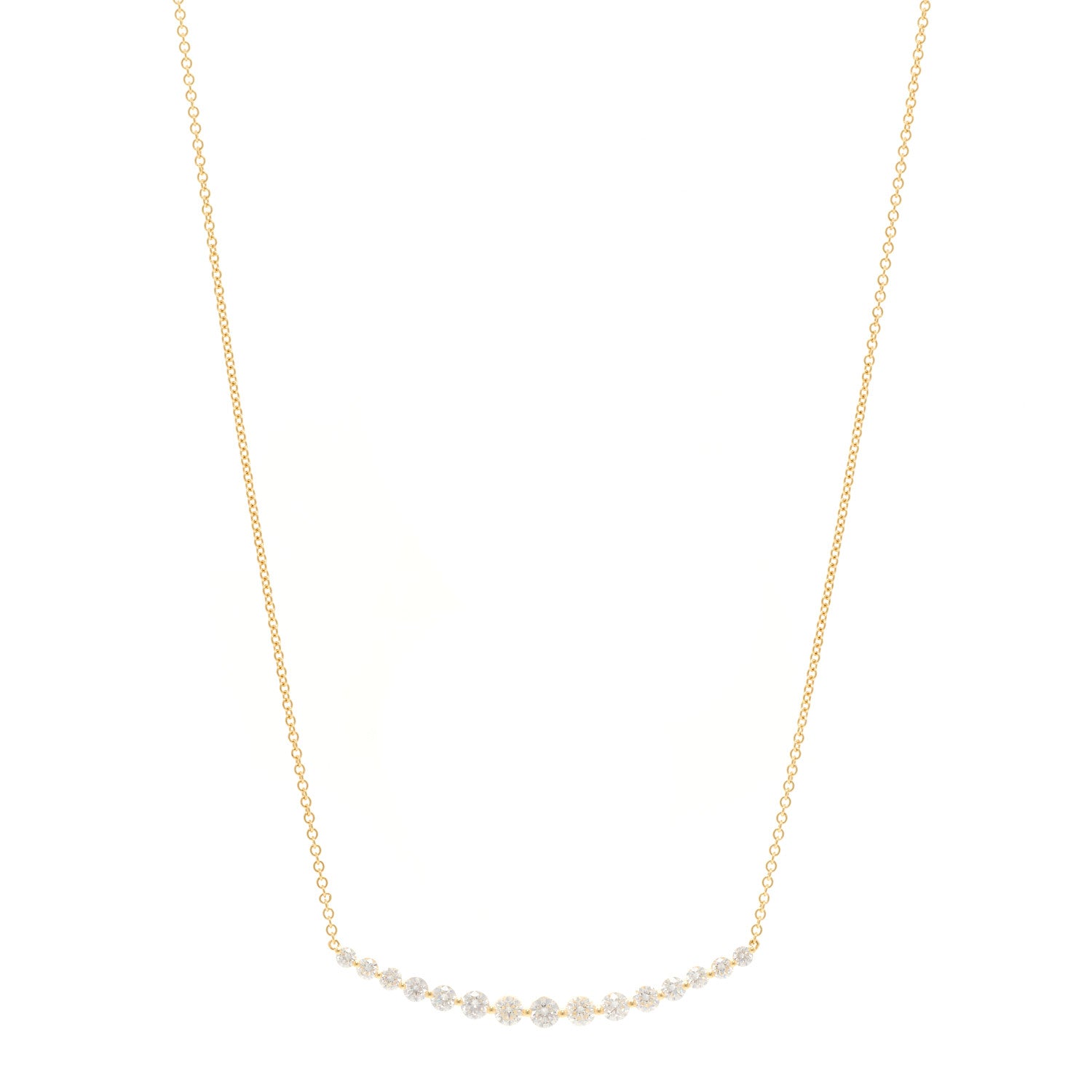 Anita Ko 18K Yellow Gold Diamond Large Crescent Necklace 1 of 5