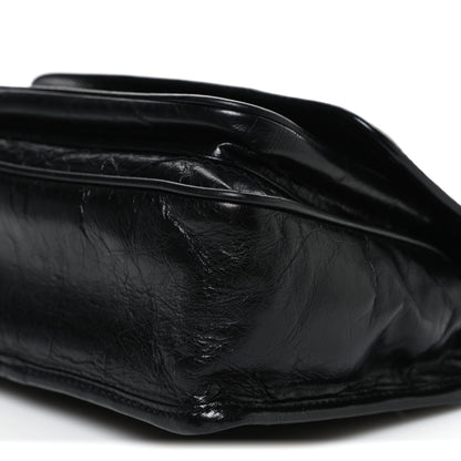Saint Laurent Crinkled Calfskin Matelasse Monogram Baby Niki Chain Satchel Black 10 of 10