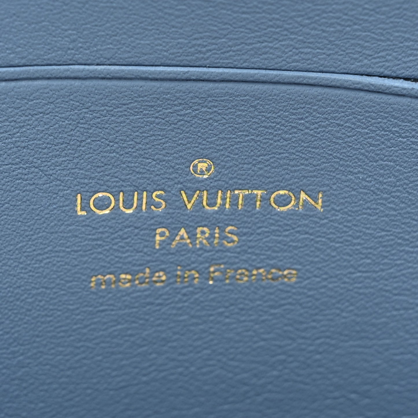 Embroidered Monogram Denim New Wave Zipped Pochette Blue