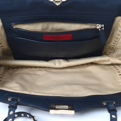 Valentino Garavani Vitello Medium Rockstud Tote Marine 5 of 8