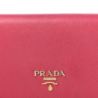 Prada Saffiano Metal Continental Flap Wallet Peonia 6 of 8
