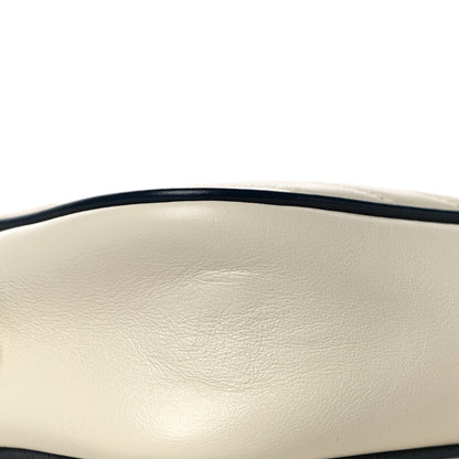 Gucci Vintage Effect Calfskin Matelasse Diagonal Small Torchon GG Marmont Chain Shoulder Bag Mystic White Blue Agata 12 of 13