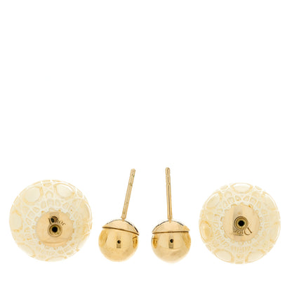 Christian Dior Pearl Cannage Tribales Earrings White Gold 3 of 4