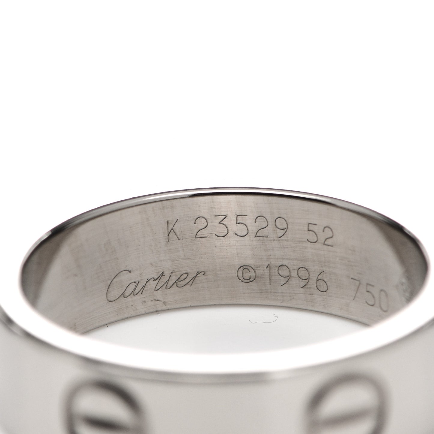 18K White Gold 5.5mm LOVE Ring 52 6