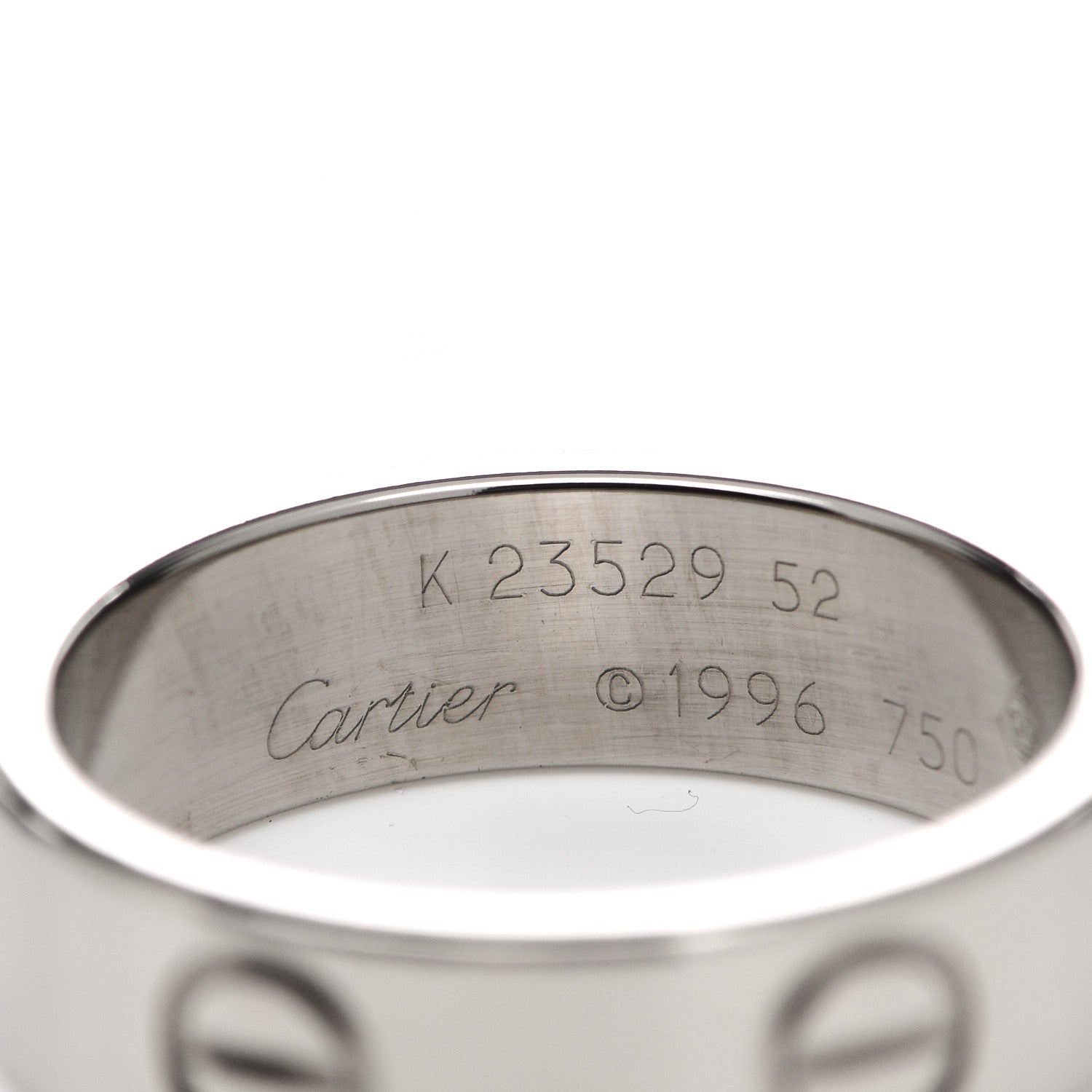 Cartier 18K White Gold 5.5mm LOVE Ring 52 6 4 of 5