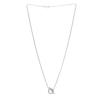 Hermes 18K White Gold Diamond Finesse Pendant Necklace 3 of 5