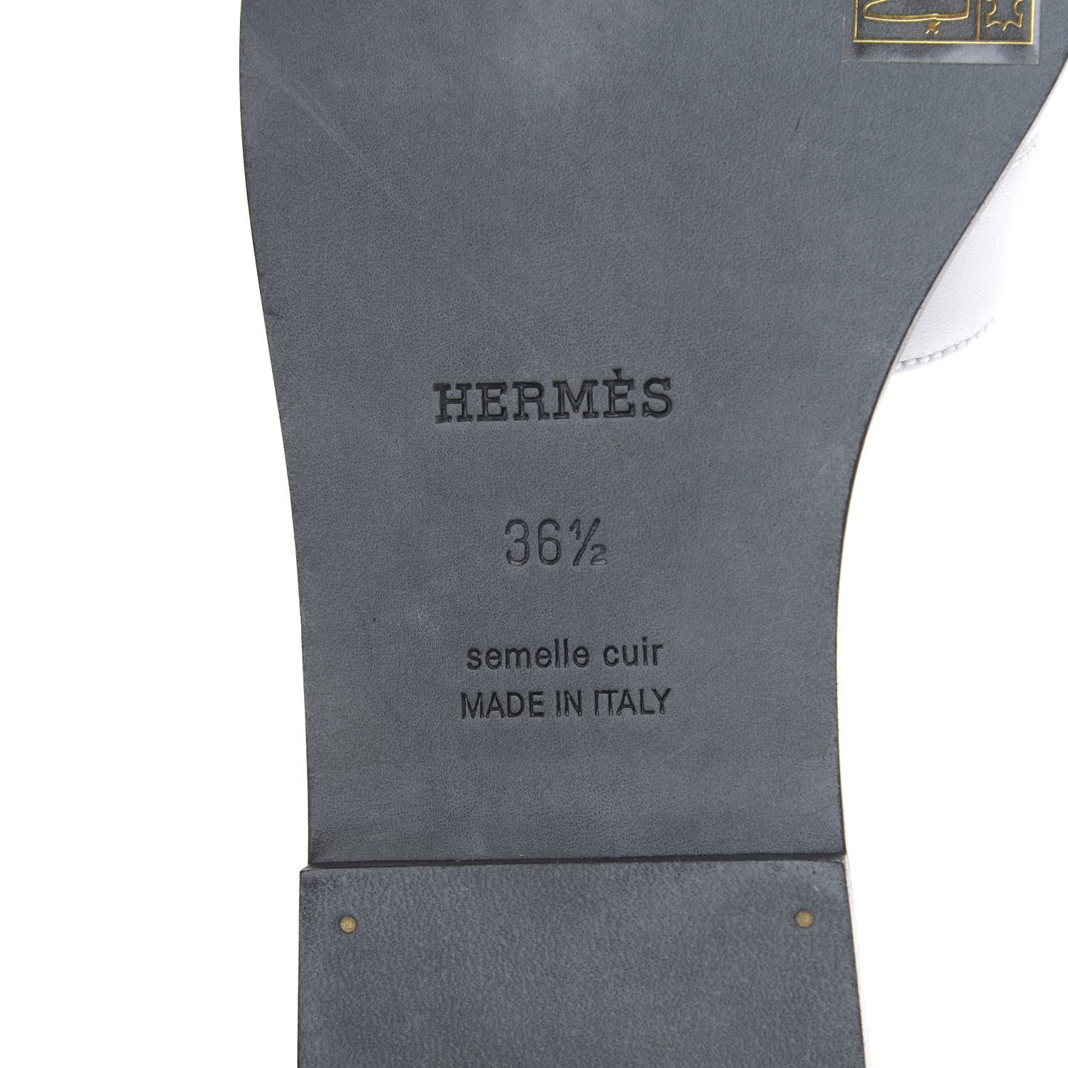 Hermes Box Calfskin White Bois De Rose Oran Sandals 36.5 White 7 of 9