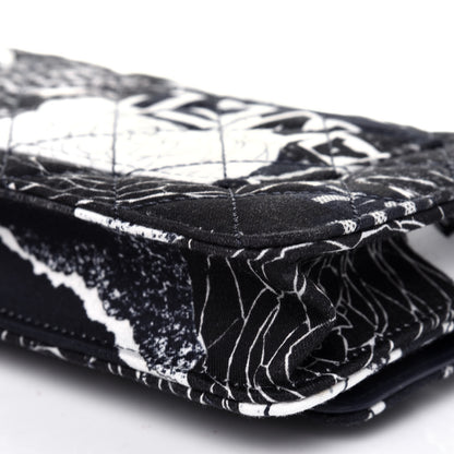 Chanel Canvas Printed Quilted 2.55 Reissue Wallet On Chain WOC White Black Navy Blue 12 of 13