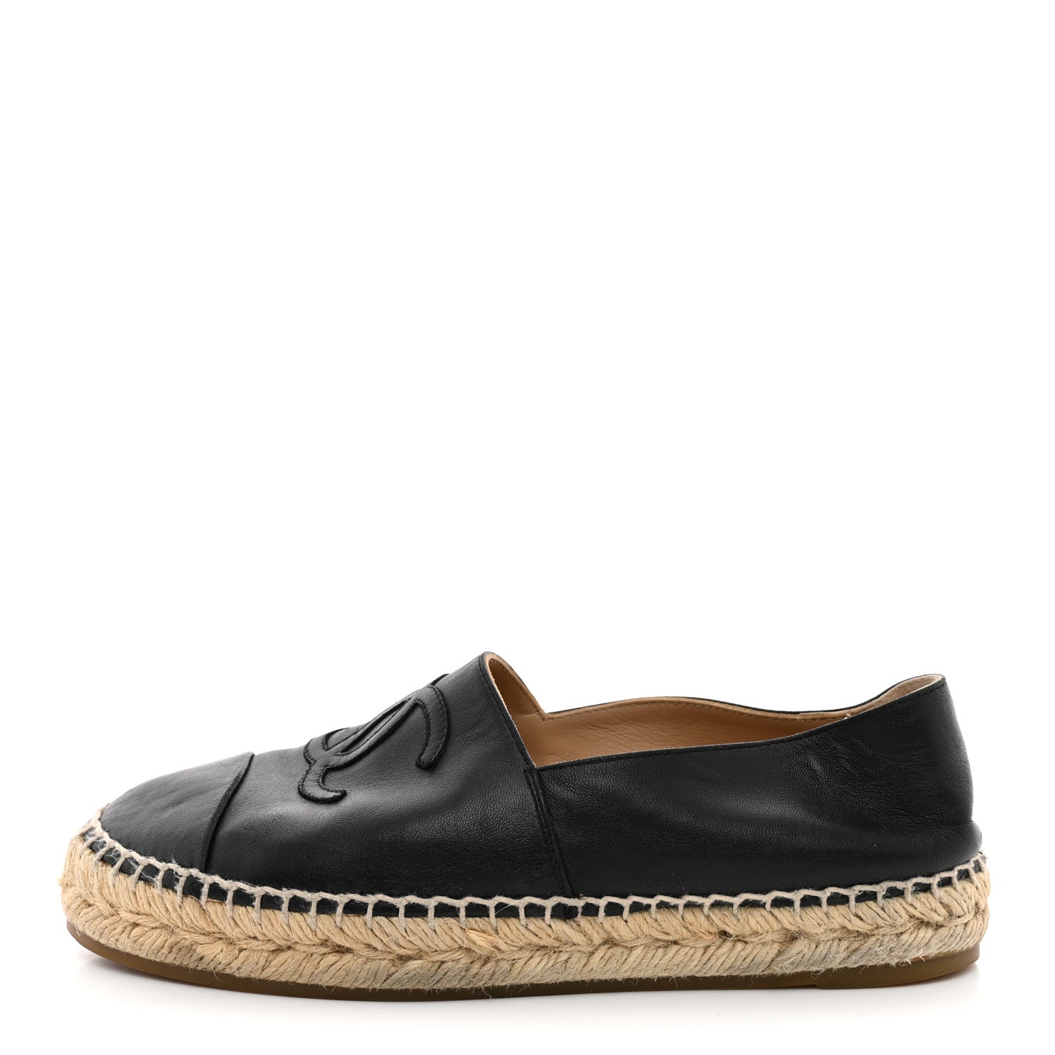 Chanel Lambskin CC Espadrilles 37 Black 1 of 11