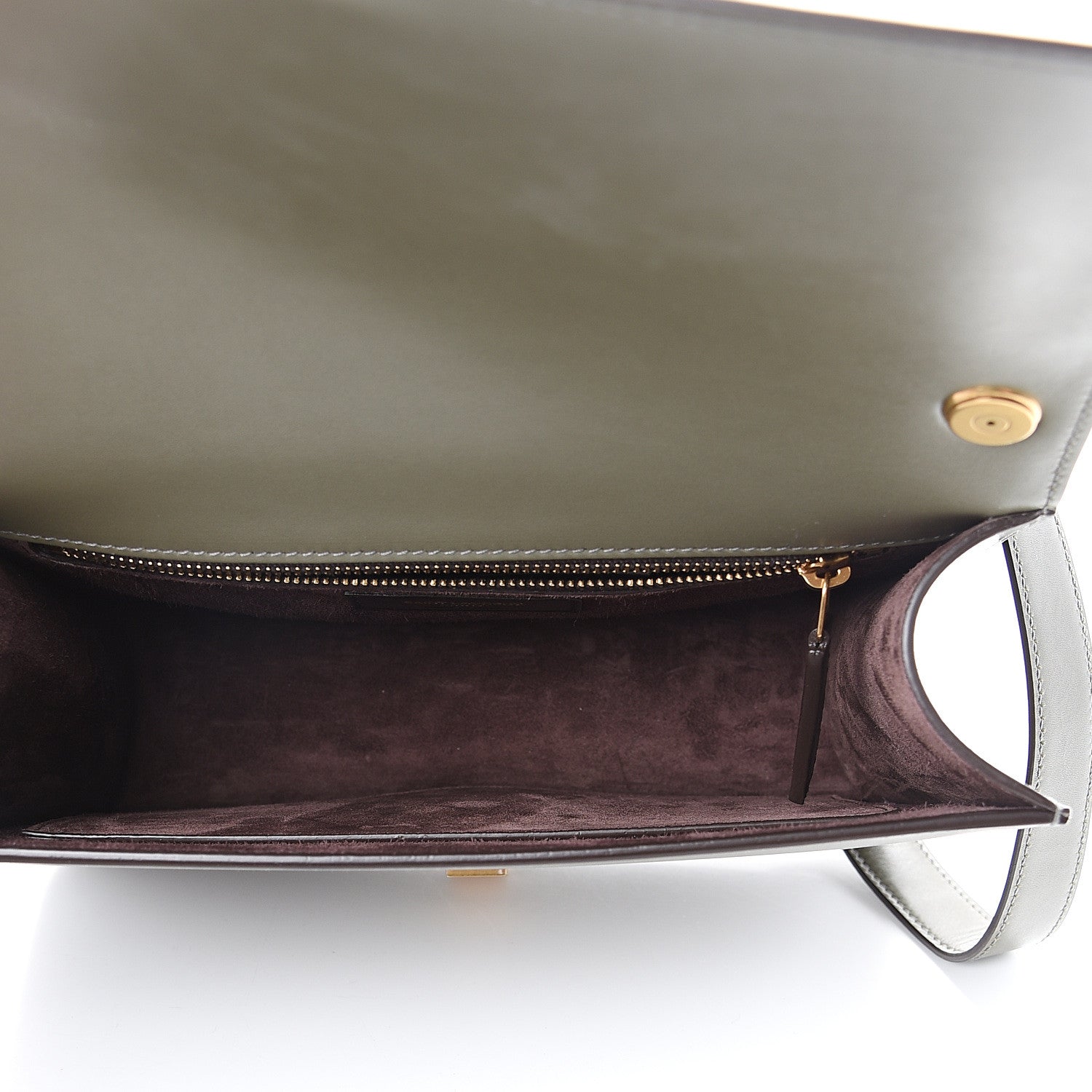 Saint Laurent Smooth Calfskin Carre Satchel Green 4 of 10