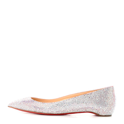 Christian Louboutin Suede Metal Pigalle Follies Strass Flats 40.5 Version Aurore Borea 1 of 10