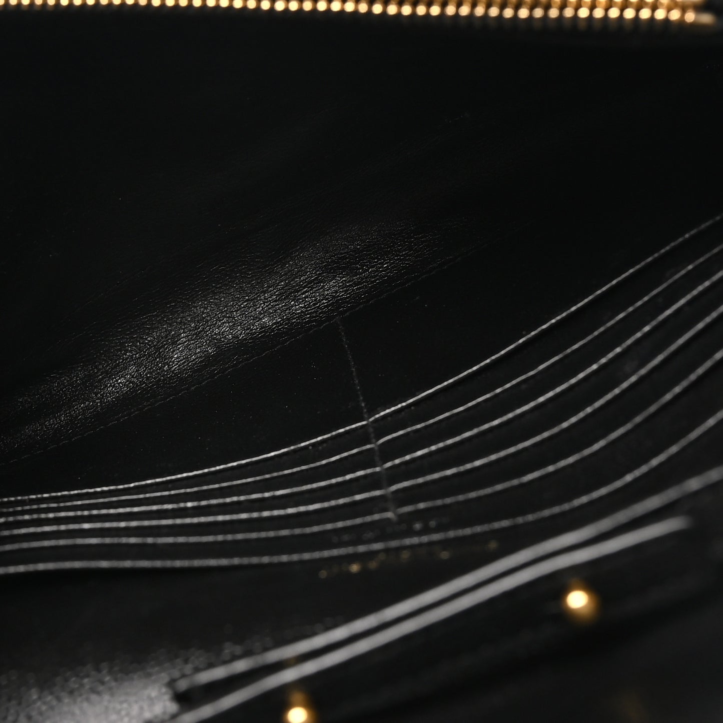 Grain De Poudre Matelasse Chevron Monogram Chain Wallet Black
