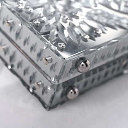Dolce & Gabbana Crystal Embellished Plexiglass Dolce Box Clutch Silver 9 of 10