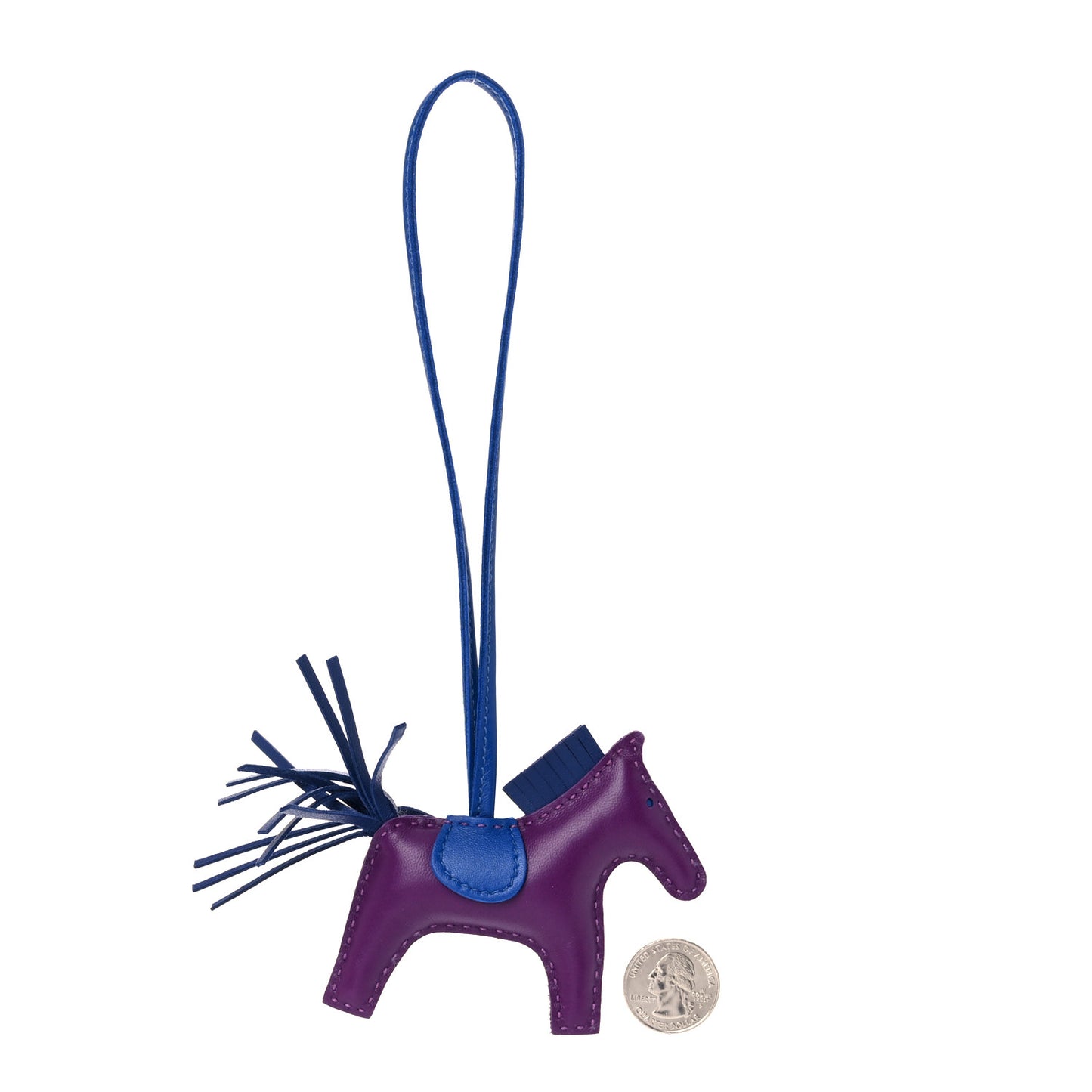 Milo Lambskin Grigri Rodeo Horse Bag Charm PM Violet Bleu Saphir Bleu France