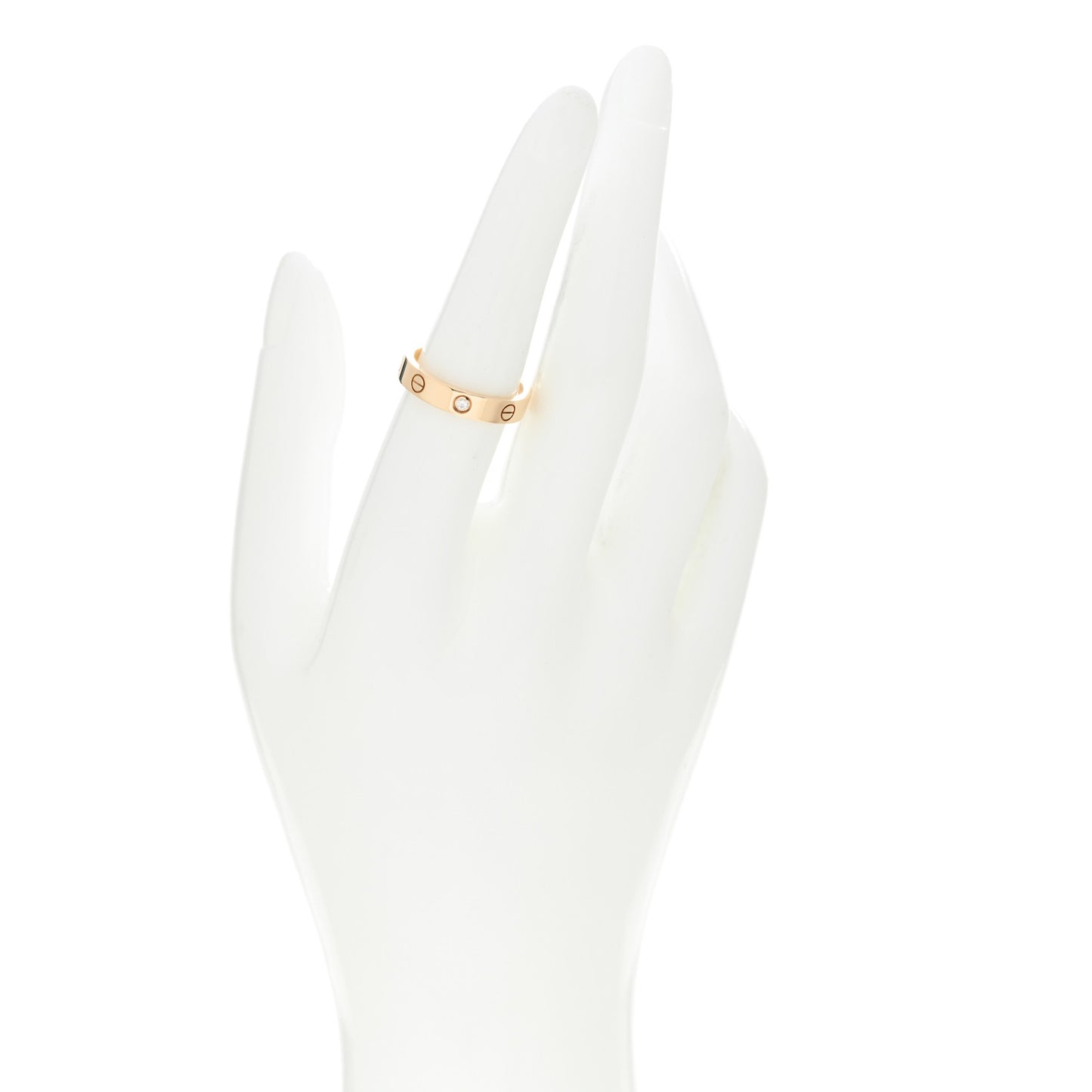 18K Yellow Gold Diamond 4mm LOVE Wedding Band Ring 55 7.25