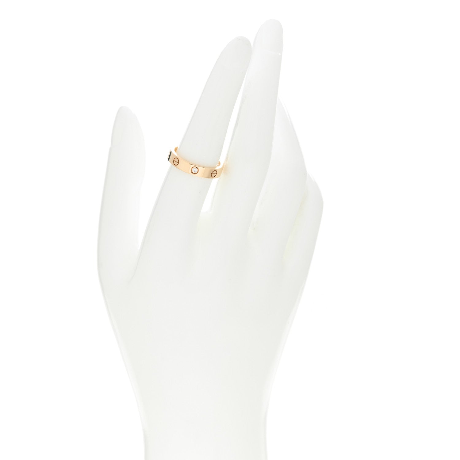 Cartier 18K Yellow Gold Diamond 4mm LOVE Wedding Band Ring 55 7.25 2 of 5