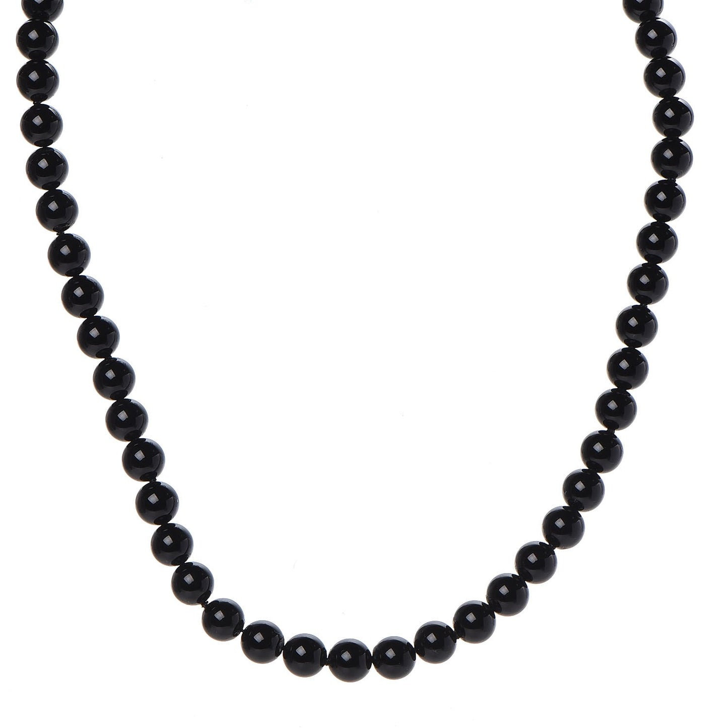 Sterling Silver Black Onyx Bead Toggle Necklace