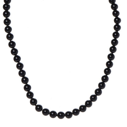Tiffany Sterling Silver Black Onyx Bead Toggle Necklace 1 of 6
