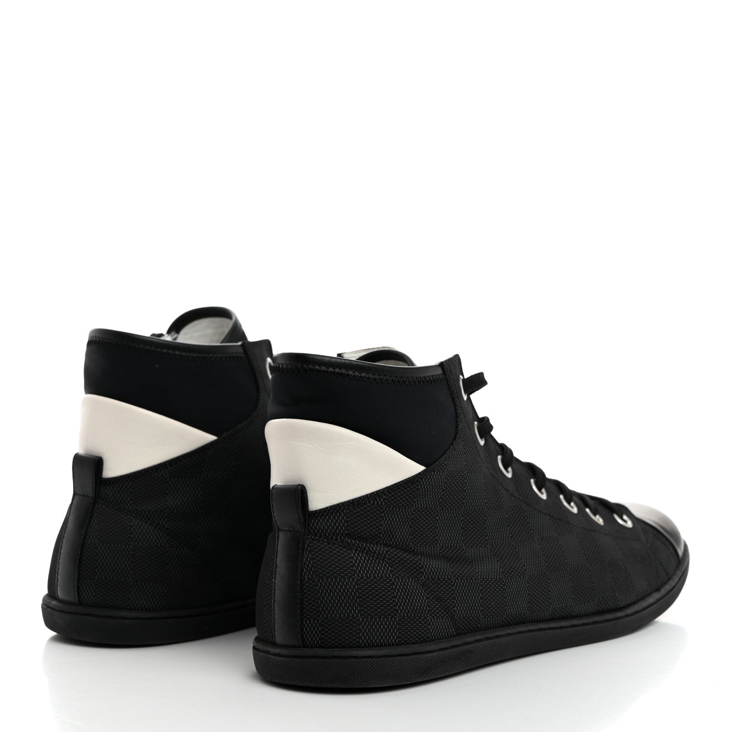 Louis Vuitton Nylon Damier Graphite Baseball High Top Sneaker Boots 11 4 of 9