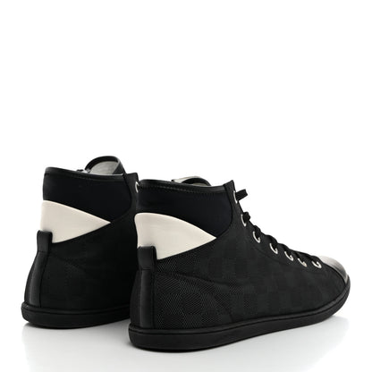 Louis Vuitton Nylon Damier Graphite Baseball High Top Sneaker Boots 11 4 of 9