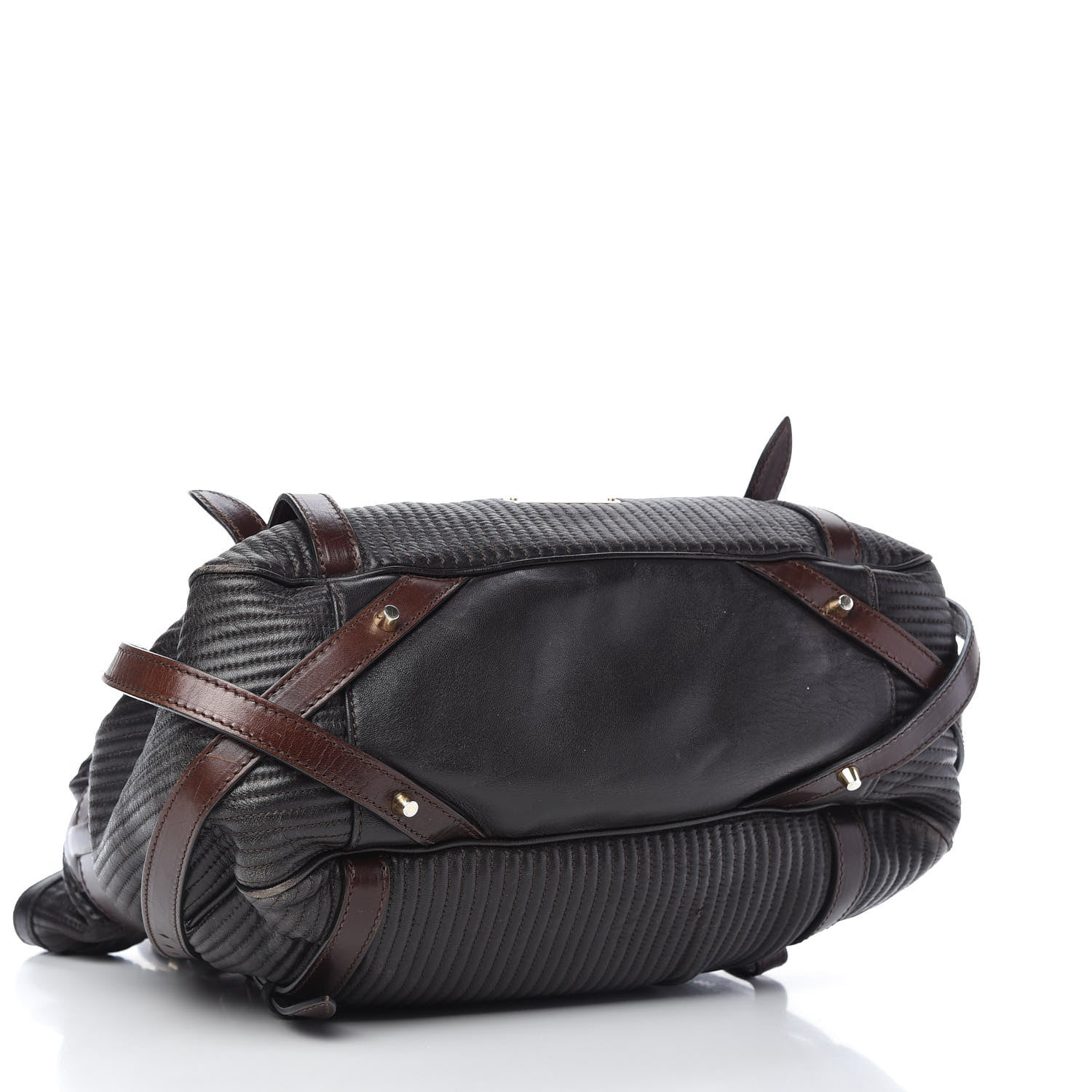 Burberry Calfskin Quilted Belt Tote Black 4 of 21