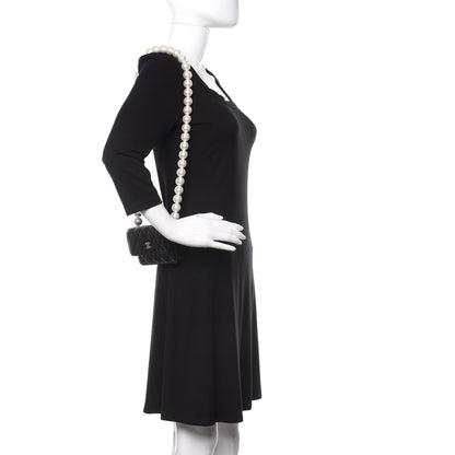 Chanel Calfskin Quilted Maxi Pearls Clutch With Chain Black 2 of 10