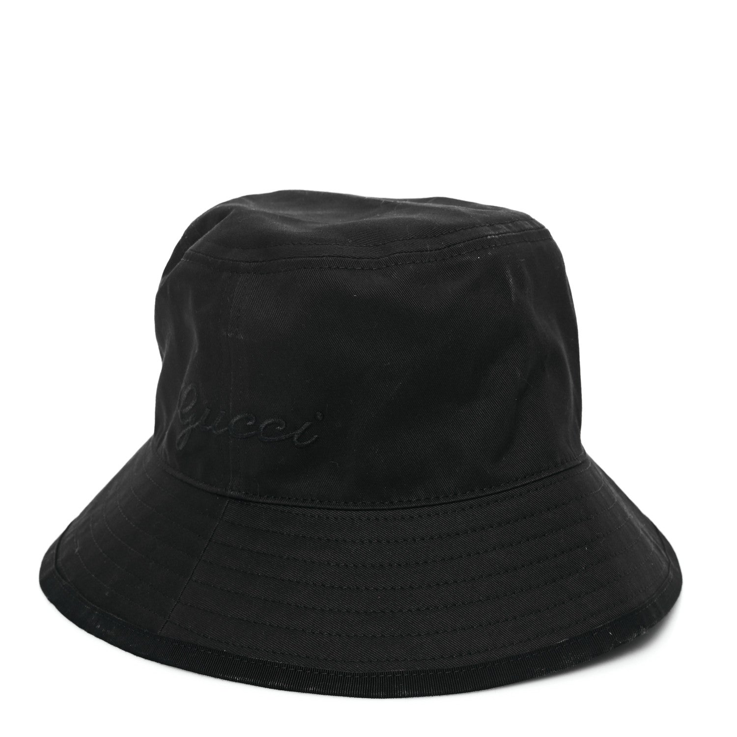 Gucci Cotton Logo Cabris Bucket Hat M Black 1 of 9