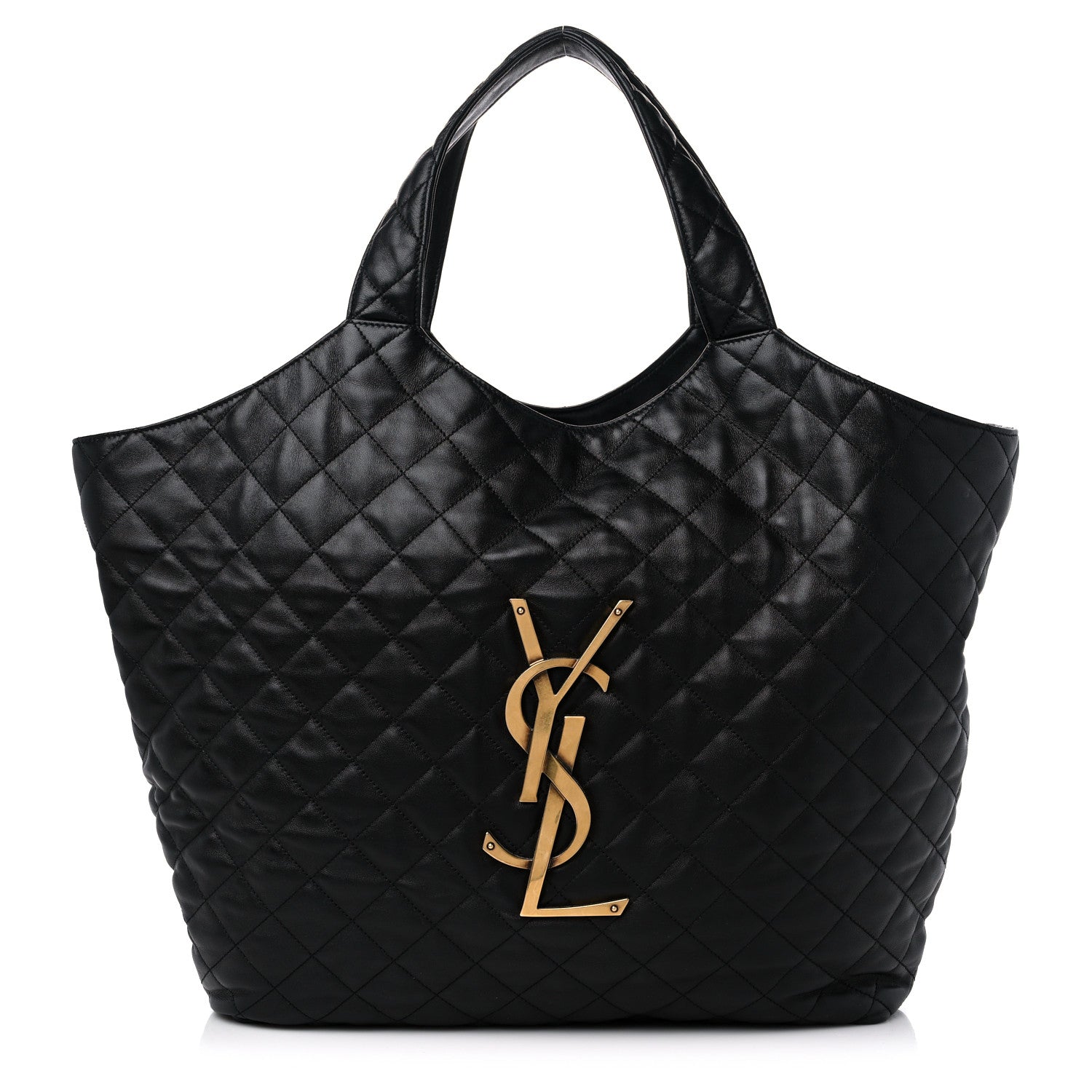 Saint Laurent Lambskin Quilted Maxi Icare Shopping Tote Black 3 of 13