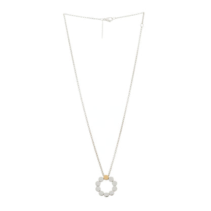 John Hardy Sterling Silver 18K White Yellow Gold Circle Dot Pendant Necklace 3 of 5