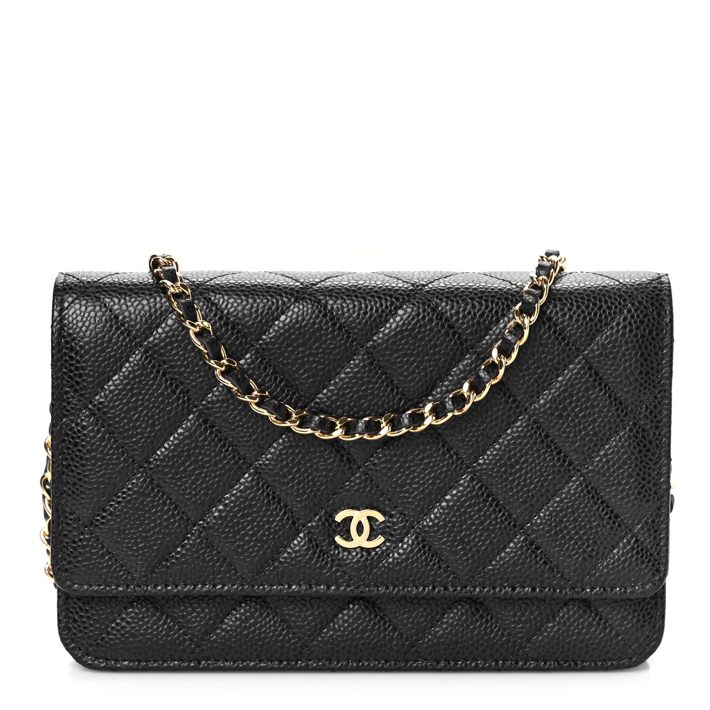 Caviar Quilted Wallet On Chain WOC Black