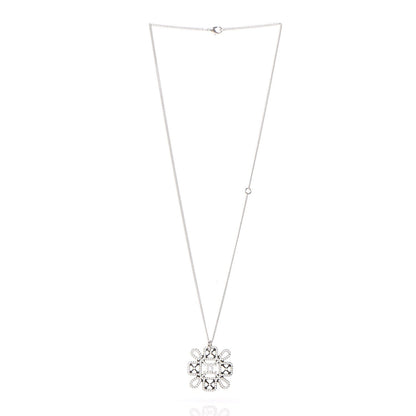 Chanel Crystal CC Pendant Necklace Silver 4 of 6
