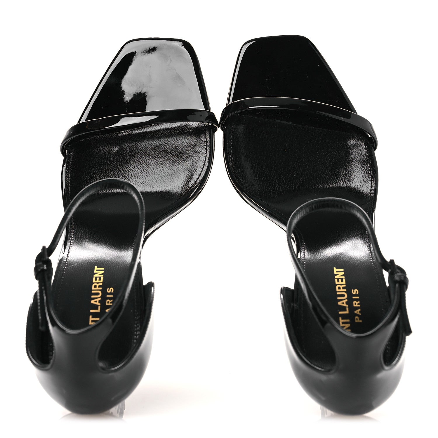 Saint Laurent Patent Calfskin Opyum 110 Sandals 40 Black 2 of 10